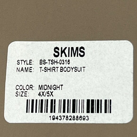 SKIMS‎ Essential T-Shirt Bodysuit Midnight Womens 4X/5X - Picture 10 of 12